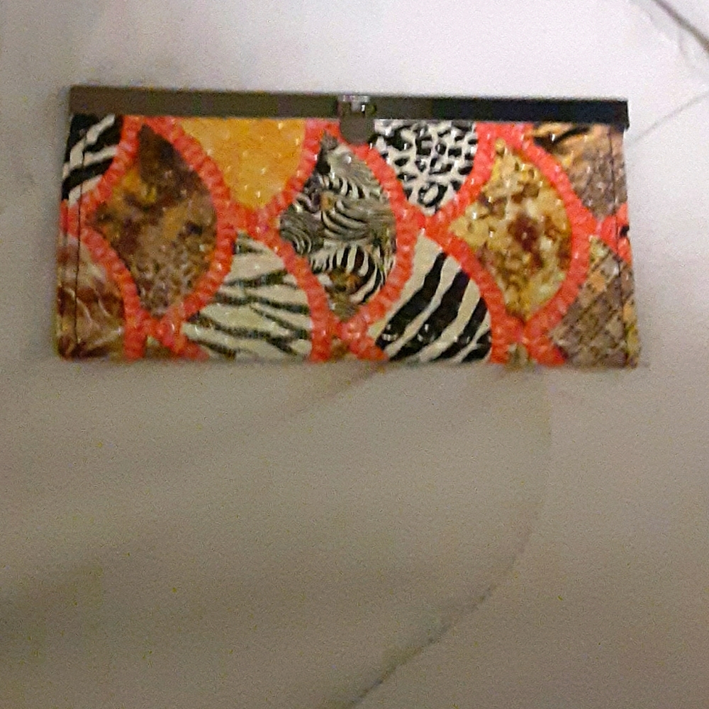 Brand new snake skin quad pocket wallet